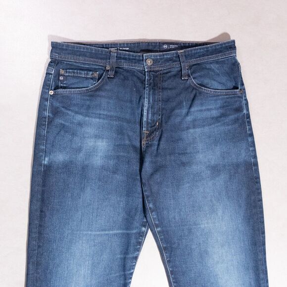 AG Adriano Goldschmeid Everett Slim Straight Stretch Blue Denim Jeans Mens 35x32 - Picture 2 of 7